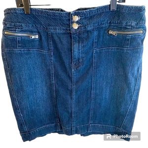 Lane Bryant Jean Skirt 16 Denim Stretch Classic Pencil Minimalist Y2K Utility
